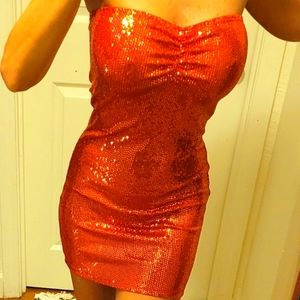 Orange Sequence Dress